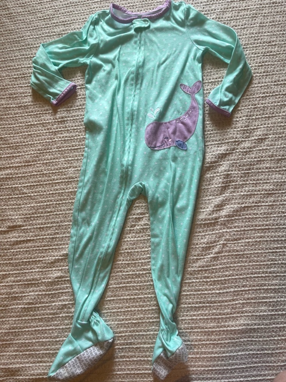 Carter's Mint Green Toddler Top with Lavender Trim